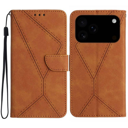 Stitching Embossed Leather Phone Case, For iPhone 17e / 16e, For iPhone 17 Pro Max, For iPhone 17 Pro, For iPhone 17