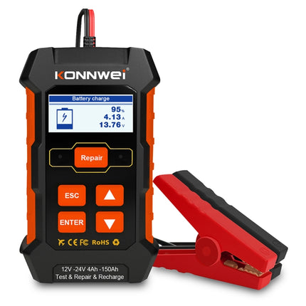 KONNWEI KW520 12V / 24V 3 in 1 Car Battery Tester with Detection & Repair & Charging Function, KW520