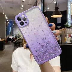 Starry Gradient Glitter Powder TPU Phone Case, For iPhone 11 Pro, For iPhone XS / X, For iPhone XR, For iPhone XS Max, For iPhone 8 Plus / 7 Plus