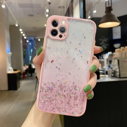 Starry Gradient Glitter Powder TPU Phone Case, For iPhone 12 Pro Max, For iPhone 12 Pro, For iPhone 12 mini, For iPhone 11 Pro Max, For iPhone 11