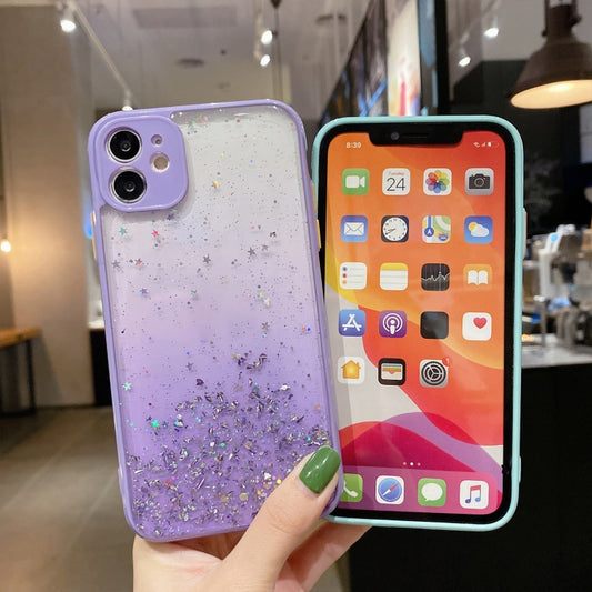 Starry Gradient Glitter Powder TPU Phone Case, For iPhone 11 Pro, For iPhone XS / X, For iPhone XR, For iPhone XS Max, For iPhone 8 Plus / 7 Plus