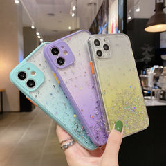 Starry Gradient Glitter Powder TPU Phone Case, For iPhone 13 Pro Max, For iPhone 13 Pro, For iPhone 13, For iPhone 13 mini, For iPhone 12