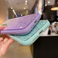 Funda de TPU para teléfono con purpurina en polvo con degradado de estrellas, para iPhone 6s Plus/6 Plus, para iPhone 6s/6