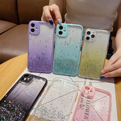 Starry Gradient Glitter Powder TPU Phone Case, For iPhone 11 Pro, For iPhone XS / X, For iPhone XR, For iPhone XS Max, For iPhone 8 Plus / 7 Plus