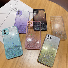 Funda de TPU para teléfono con purpurina en polvo con degradado de estrellas, para iPhone 6s Plus/6 Plus, para iPhone 6s/6