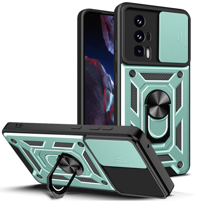 Sliding Camera Cover Design TPU Hybrid PC Phone Case, For Xiaomi Poco F5 Pro