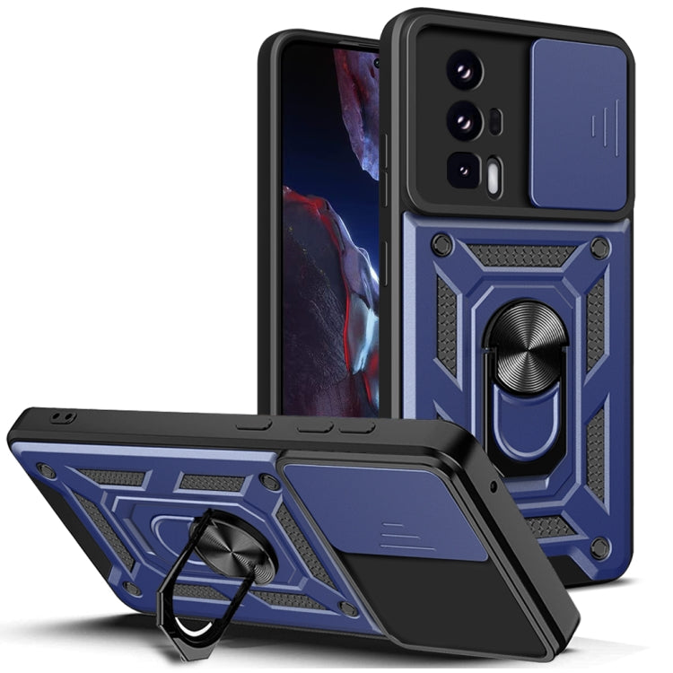 Sliding Camera Cover Design TPU Hybrid PC Phone Case, For Xiaomi Poco F5 Pro