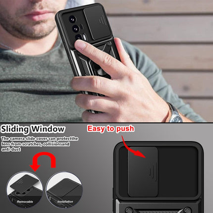 Sliding Camera Cover Design TPU Hybrid PC Phone Case, For Xiaomi Poco F5 Pro