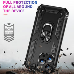 Shockproof TPU + PC Phone Case with Holder, For iPhone 15 Pro Max, For iPhone 15 Pro, For iPhone 15 Plus, For iPhone 15