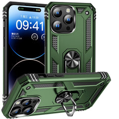 Shockproof TPU + PC Phone Case with Holder, For iPhone 15 Pro Max, For iPhone 15 Pro, For iPhone 15 Plus, For iPhone 15