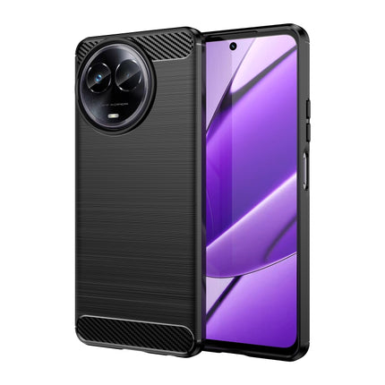 Brushed Texture Carbon Fiber TPU Phone Case, For Realme 12+ 5G, For Realme V50s, For Realme C67 5G, For Realme C53, For Realme Narzo N53, For Realme 11 Pro, For Realme 11 Pro+, For Realme 10 Pro