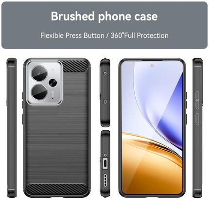 Brushed Texture Carbon Fiber TPU Phone Case, For Realme 14T 5G, For Realme 14 5G, For Realme P3 5G, For Realme Neo7x 5G, For Realme P3 Pro, For Realme 14 Pro+, For Realme GT7 Pro Racing, For Realme 12 5G