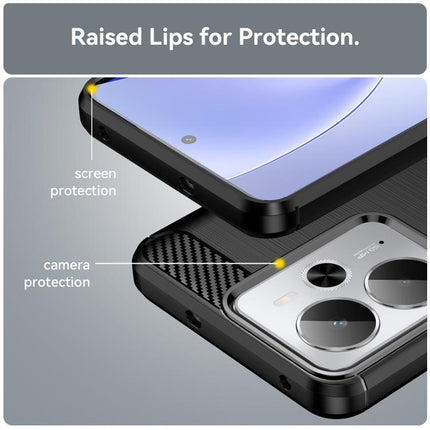 Brushed Texture Carbon Fiber TPU Phone Case, For Realme 14T 5G, For Realme 14 5G, For Realme P3 5G, For Realme Neo7x 5G, For Realme P3 Pro, For Realme 14 Pro+, For Realme GT7 Pro Racing, For Realme 12 5G