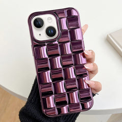 3D Cube Weave Texture Electroplating Phone Case, For iPhone 13 mini, For iPhone 12 / 12 Pro, For iPhone 12 Pro Max, For iPhone 12 mini, For iPhone 11 Pro Max, For iPhone 11, For iPhone 11 Pro, For iPhone XS / X