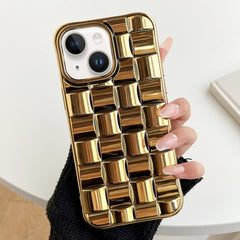 3D Cube Weave Texture Electroplating Phone Case, For iPhone 13 mini, For iPhone 12 / 12 Pro, For iPhone 12 Pro Max, For iPhone 12 mini, For iPhone 11 Pro Max, For iPhone 11, For iPhone 11 Pro, For iPhone XS / X