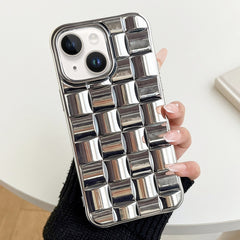 3D Cube Weave Texture Electroplating Phone Case, For iPhone 13 mini, For iPhone 12 / 12 Pro, For iPhone 12 Pro Max, For iPhone 12 mini, For iPhone 11 Pro Max, For iPhone 11, For iPhone 11 Pro, For iPhone XS / X