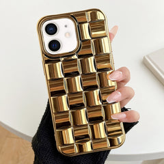 3D Cube Weave Texture Electroplating Phone Case, For iPhone 13 mini, For iPhone 12 / 12 Pro, For iPhone 12 Pro Max, For iPhone 12 mini, For iPhone 11 Pro Max, For iPhone 11, For iPhone 11 Pro, For iPhone XS / X