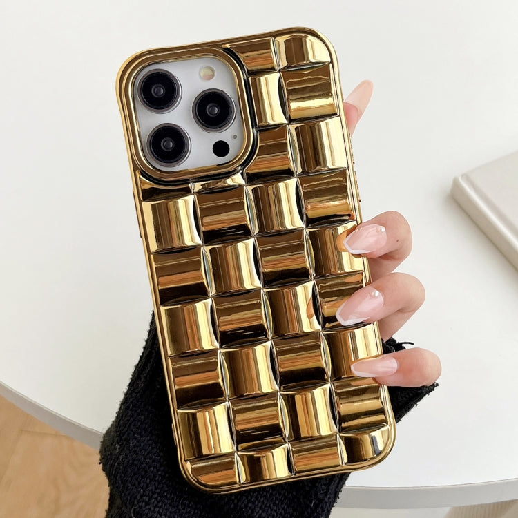 3D Cube Weave Texture Electroplating Phone Case, For iPhone 12 / 12 Pro, For iPhone 12 Pro Max, For iPhone 11 Pro Max, For iPhone 11