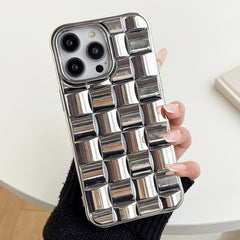 3D Cube Weave Texture Electroplating Phone Case, For iPhone 13 mini, For iPhone 12 / 12 Pro, For iPhone 12 Pro Max, For iPhone 12 mini, For iPhone 11 Pro Max, For iPhone 11, For iPhone 11 Pro, For iPhone XS / X