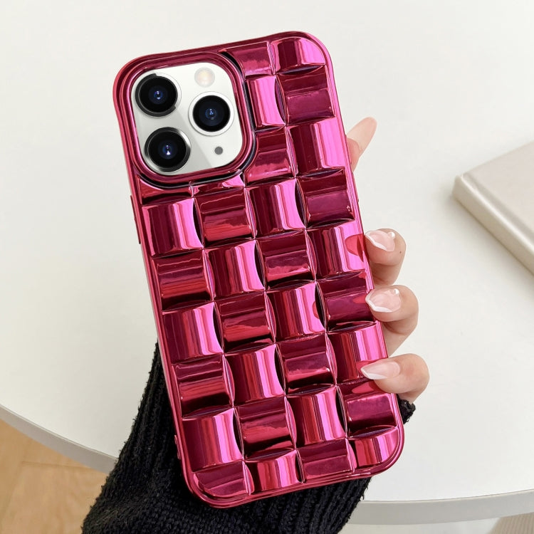 3D Cube Weave Texture Electroplating Phone Case, For iPhone 12 / 12 Pro, For iPhone 12 Pro Max, For iPhone 11 Pro Max, For iPhone 11