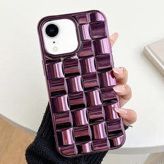 3D Cube Weave Texture Electroplating Phone Case, For iPhone XR, For iPhone XS Max, For iPhone 8 Plus / 7 Plus, For iPhone 6s Plus / 6 Plus, For iPhone 6s / 6