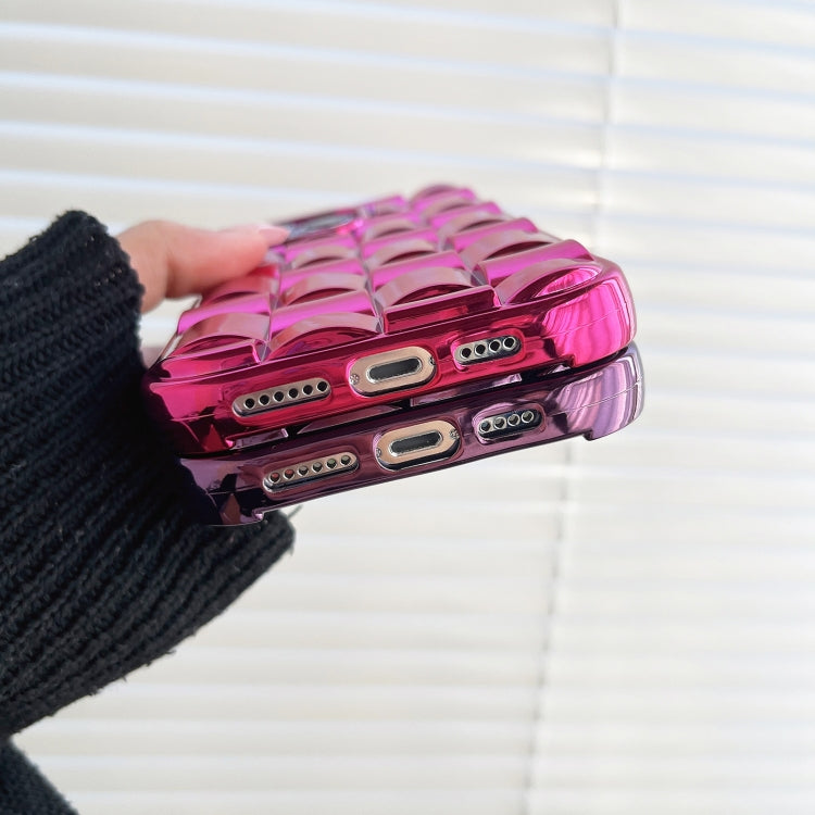 3D Cube Weave Texture Electroplating Phone Case, For iPhone 12 / 12 Pro, For iPhone 12 Pro Max, For iPhone 11 Pro Max, For iPhone 11