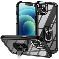 TPU + PC Lens Protection Phone Case with Ring Holder, For iPhone 15 Pro, For iPhone 15 Plus, For iPhone 15