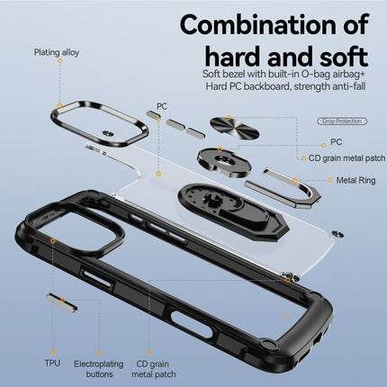 TPU + PC-Objektivschutz-Telefonhülle mit Ringhalter, für iPhone 15 Pro, für iPhone 15 Plus, für iPhone 15