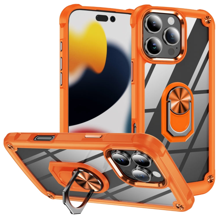 TPU + PC Lens Protection Phone Case with Ring Holder, For iPhone 16 Pro Max, For iPhone 16 Pro, For iPhone 16 Plus, For iPhone 16