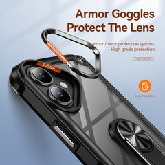 TPU + PC Lens Protection Phone Case with Ring Holder, For iPhone 16, For iPhone 15 Pro Max, For iPhone 15 Pro, For iPhone 15 Plus