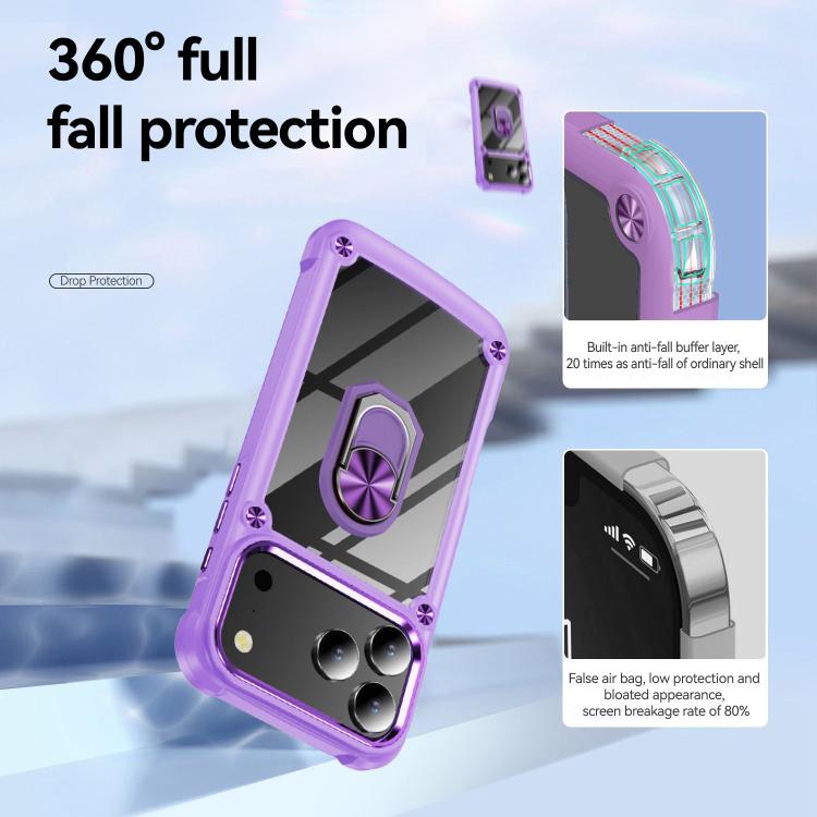 TPU + PC Lens Protection Phone Case with Ring Holder