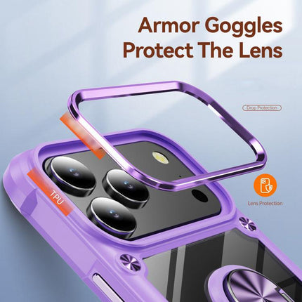 TPU + PC Lens Protection Phone Case with Ring Holder, For iPhone 17 Pro Max, For iPhone 17, For iPhone Air, For iPhone 16e