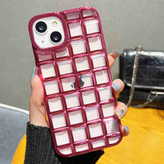 3D Grid Phone Case, For iPhone 14 Plus, For iPhone 14, For iPhone 14 Pro, For iPhone 14 Pro Max, For iPhone SE 2022 / SE 2020 / 8 / 7