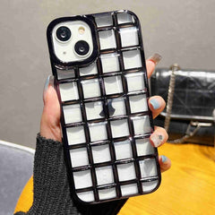 3D Grid Phone Case, For iPhone 14 Plus, For iPhone 14, For iPhone 14 Pro, For iPhone 14 Pro Max, For iPhone SE 2022 / SE 2020 / 8 / 7