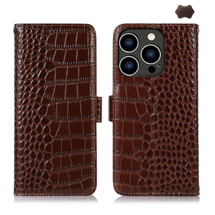 Crocodile Top Layer Cowhide Leather Phone Case, For iPhone 16 Pro, For iPhone 16 Plus, For iPhone 16, For iPhone 15 Pro Max, For iPhone 15 Pro, For iPhone 15 Plus