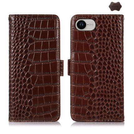 Crocodile Top Layer Cowhide Leather Phone Case, For iPhone 17 Pro Max, For iPhone 17 Pro, For iPhone 17, For iPhone Air, For iPhone 16e, For iPhone 16 Pro Max
