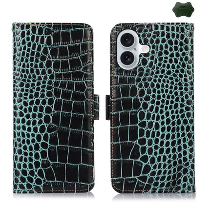Crocodile Top Layer Cowhide Leather Phone Case, For iPhone 17 Pro Max, For iPhone 17 Pro, For iPhone 17, For iPhone Air, For iPhone 16e, For iPhone 16 Pro Max