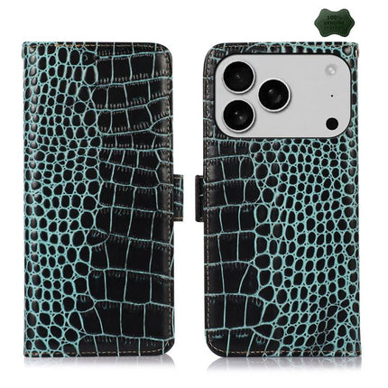 Crocodile Top Layer Cowhide Leather Phone Case, For iPhone 18 Pro / 17 Pro, For iPhone 18 Pro Max / 17 Pro Max, For iPhone 16e / 17e, For iPhone 17, For iPhone Air, For iPhone 16 Pro Max