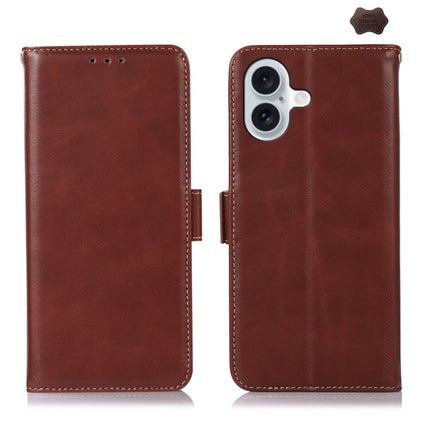 Crazy Horse Top Layer Cowhide Leather Phone Case, For iPhone 16 Plus, For iPhone 16, For iPhone 15 Pro Max, For iPhone 15 Pro, For iPhone 15 Plus, For iPhone 15