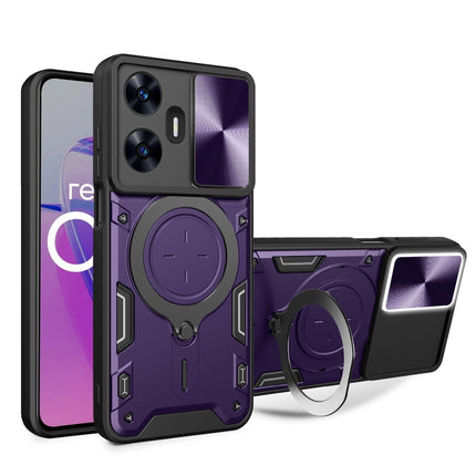 CD Texture Sliding Camshield Magnetic Holder Phone Case, For Realme C55 4G, For Realme GT3 5G, For Realme 10 Pro+ 5G, For Realme C35