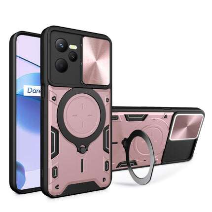 CD Texture Sliding Camshield Magnetic Holder Phone Case, For Realme C55 4G, For Realme GT3 5G, For Realme 10 Pro+ 5G, For Realme C35