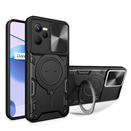 CD Texture Sliding Camshield Magnetic Holder Phone Case, For Realme C55 4G, For Realme GT3 5G, For Realme 10 Pro+ 5G, For Realme C35