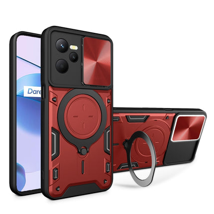 CD Texture Sliding Camshield Magnetic Holder Phone Case, For Realme C55 4G, For Realme GT3 5G, For Realme 10 Pro+ 5G, For Realme C35