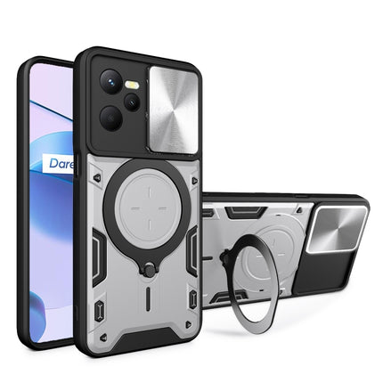 CD Texture Sliding Camshield Magnetic Holder Phone Case, For Realme C55 4G, For Realme GT3 5G, For Realme 10 Pro+ 5G, For Realme C35
