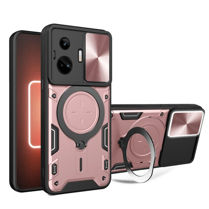 CD Texture Sliding Camshield Magnetic Holder Phone Case, For Realme C55 4G, For Realme GT3 5G, For Realme 10 Pro+ 5G, For Realme C35