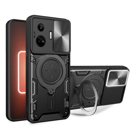 CD Texture Sliding Camshield Magnetic Holder Phone Case, For Realme C55 4G, For Realme GT3 5G, For Realme 10 Pro+ 5G, For Realme C35