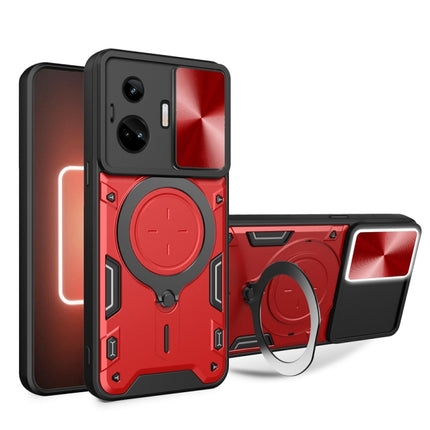 CD Texture Sliding Camshield Magnetic Holder Phone Case, For Realme C55 4G, For Realme GT3 5G, For Realme 10 Pro+ 5G, For Realme C35