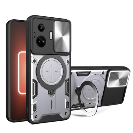 CD Texture Sliding Camshield Magnetic Holder Phone Case, For Realme C55 4G, For Realme GT3 5G, For Realme 10 Pro+ 5G, For Realme C35
