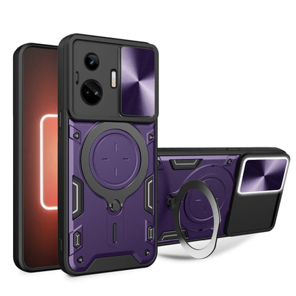 CD Texture Sliding Camshield Magnetic Holder Phone Case, For Realme C55 4G, For Realme GT3 5G, For Realme 10 Pro+ 5G, For Realme C35