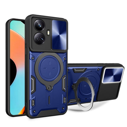 CD Texture Sliding Camshield Magnetic Holder Phone Case, For Realme C55 4G, For Realme GT3 5G, For Realme 10 Pro+ 5G, For Realme C35